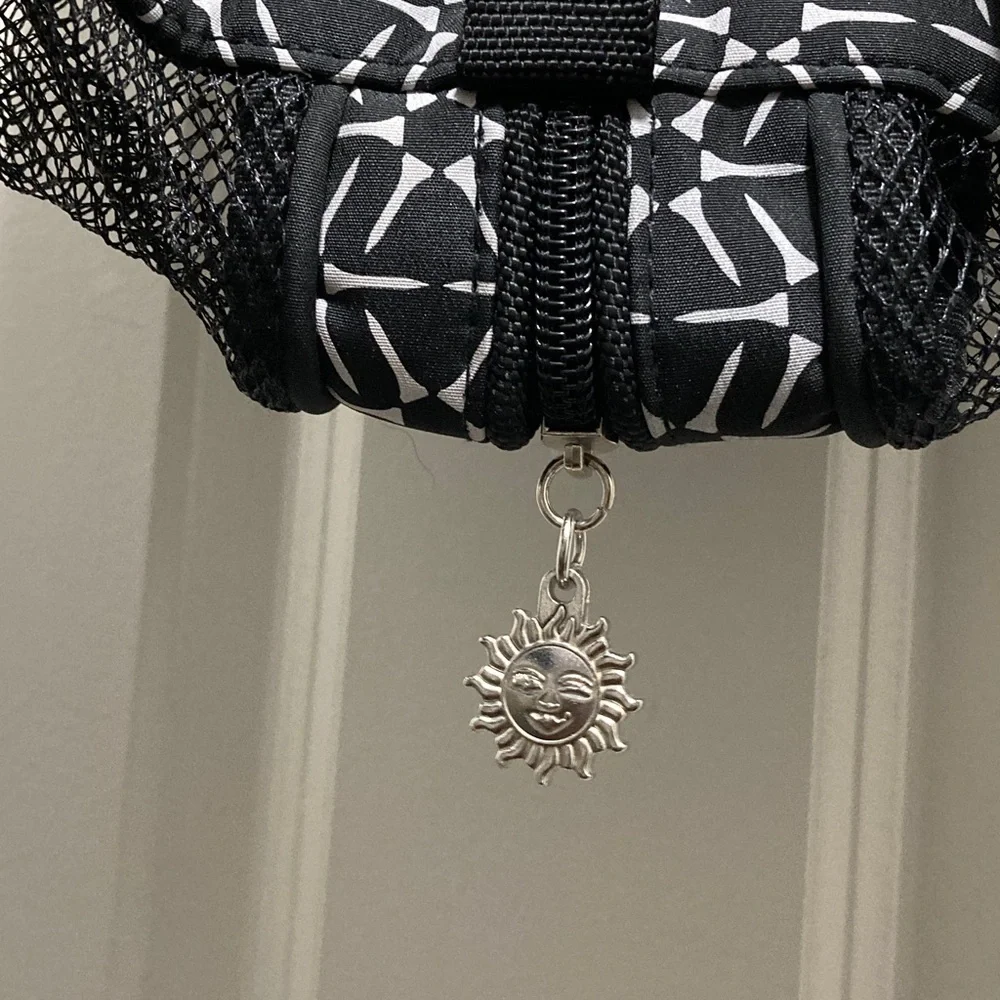 Black Geometric Travel Shoe Bag - Unbranded